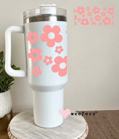 UV DTF Cup Wraps - Pink Daisy 40oz Tumbler Weefers