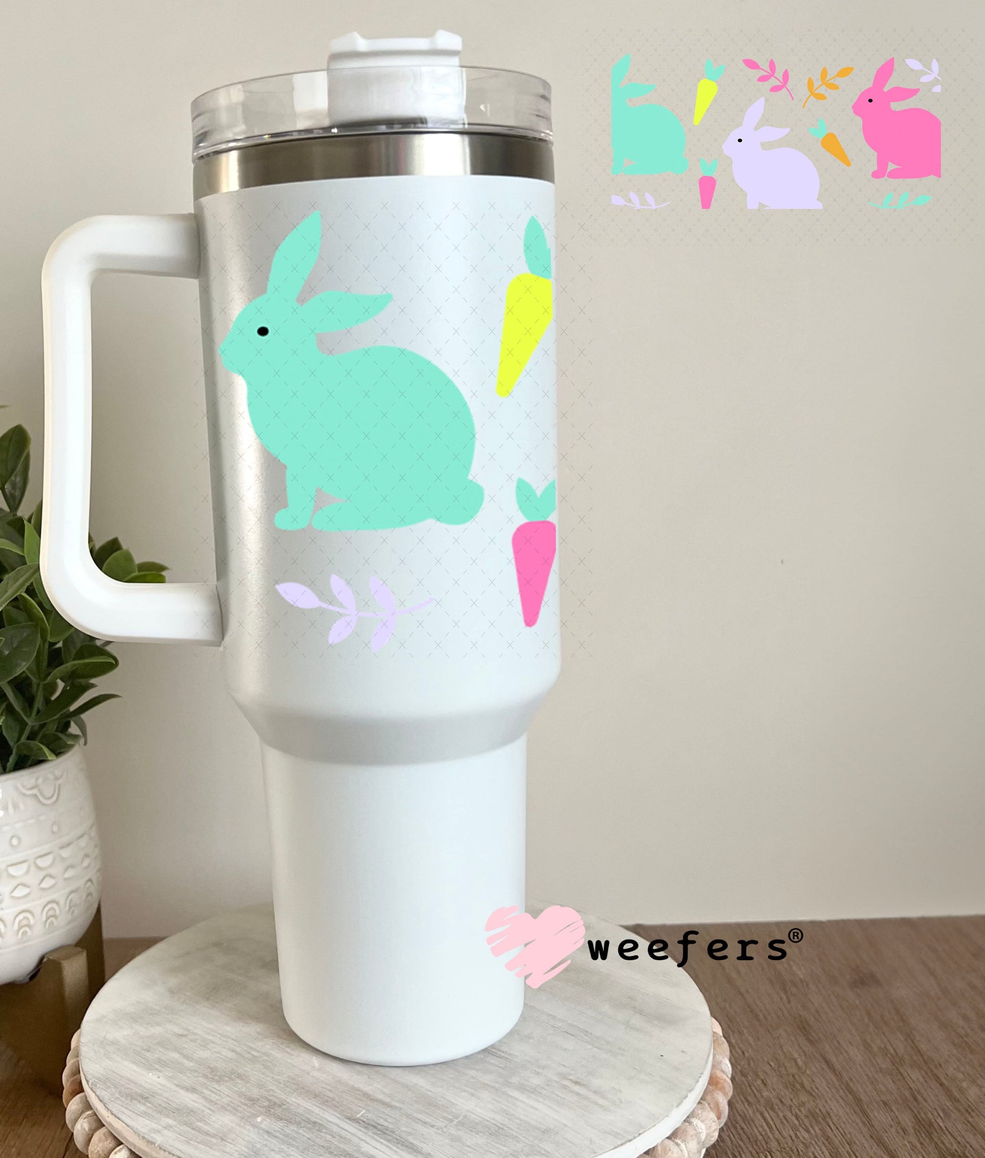 UV DTF Cup Wraps - Easter Rabbits 40oz Tumbler Weefers