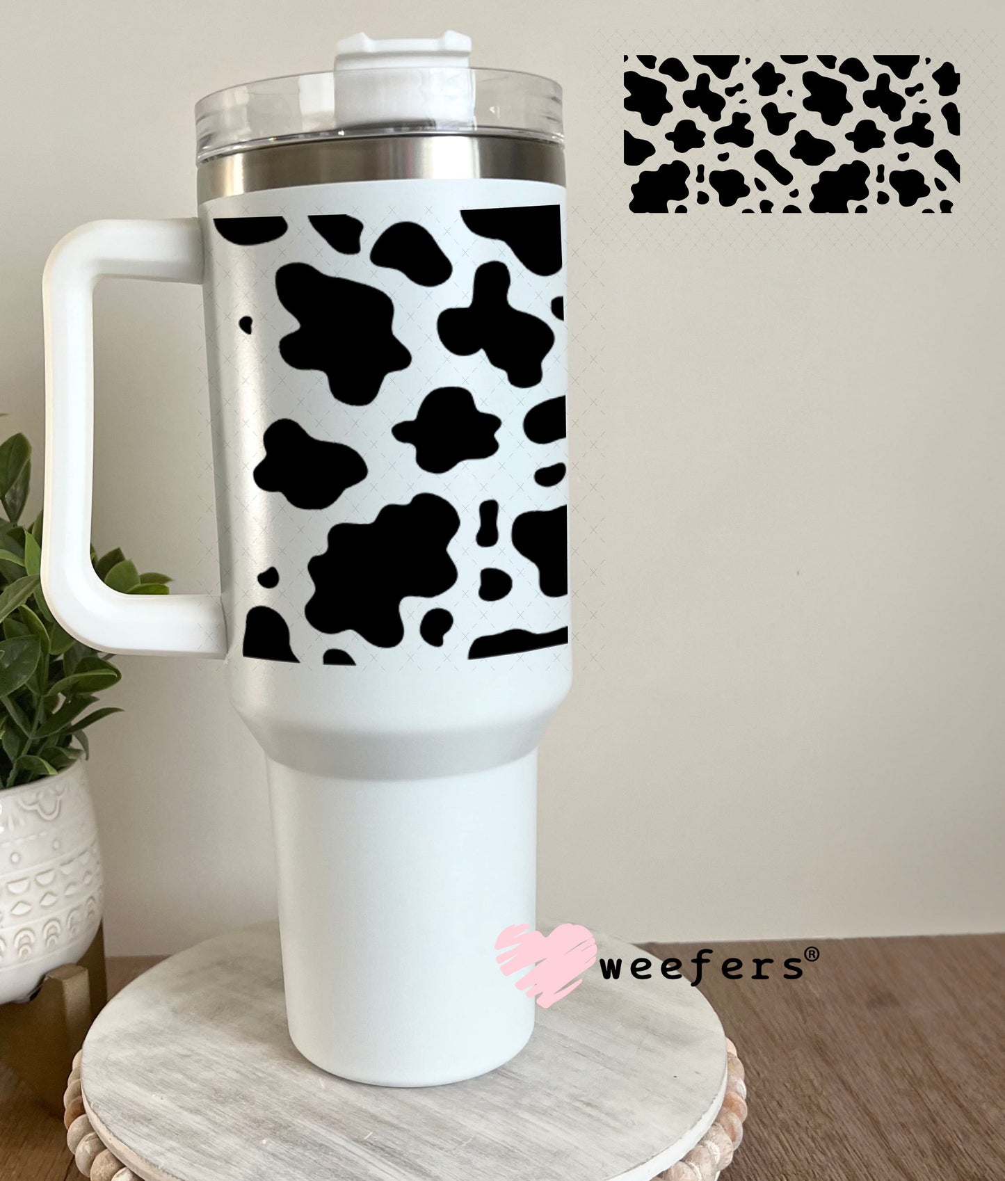 UV DTF Cup Wraps - Cow Print 40oz Tumbler Weefers