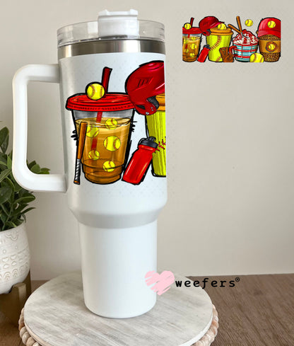 UV DTF Cup Wraps - Softball Coffee 40oz Tumbler Weefers