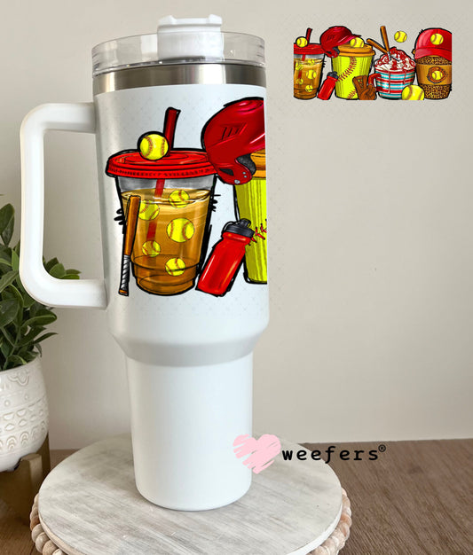UV DTF Cup Wraps - Softball Coffee 40oz Tumbler Weefers