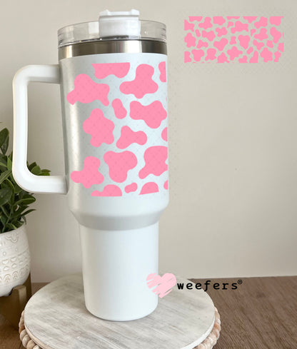 UV DTF Cup Wraps - Pink Cow Print 40oz Tumbler Weefers