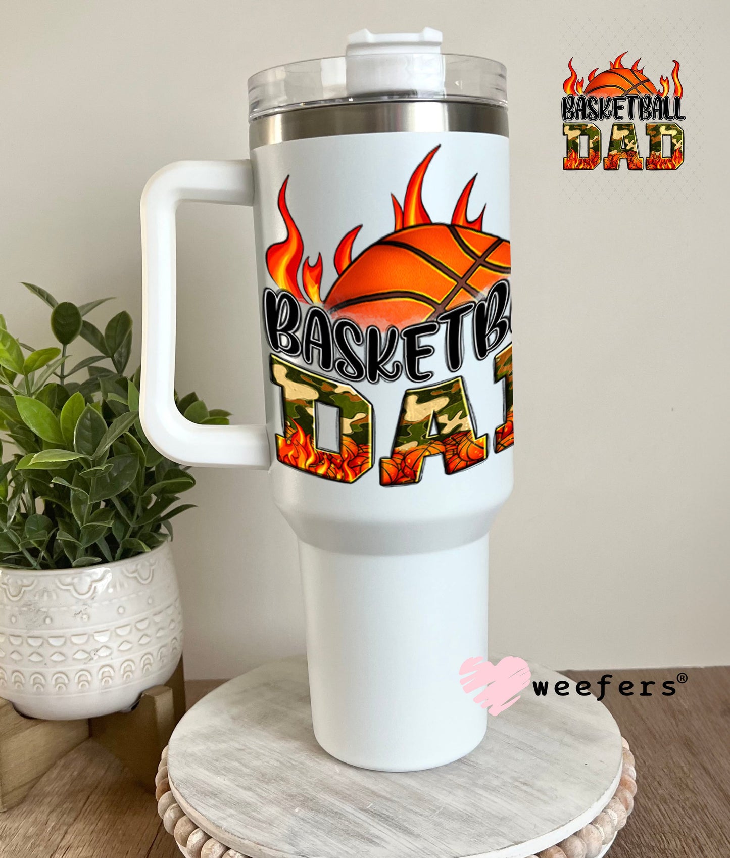 UV DTF Decal - Basketball Dad 40oz Tumbler Weefers