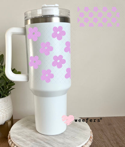 UV DTF Cup Wraps - Purple Daisies 40oz Tumbler Weefers