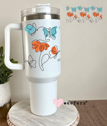 UV DTF Cup Wraps - Abstract Butterflies 40oz Tumbler Weefers