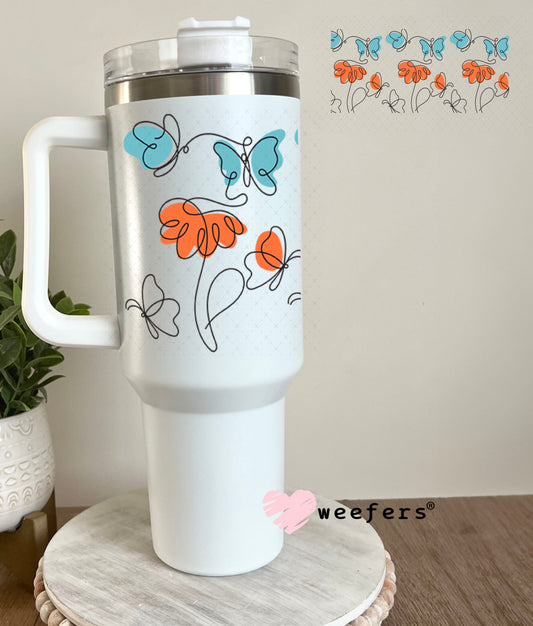 UV DTF Cup Wraps - Abstract Butterflies 40oz Tumbler Weefers