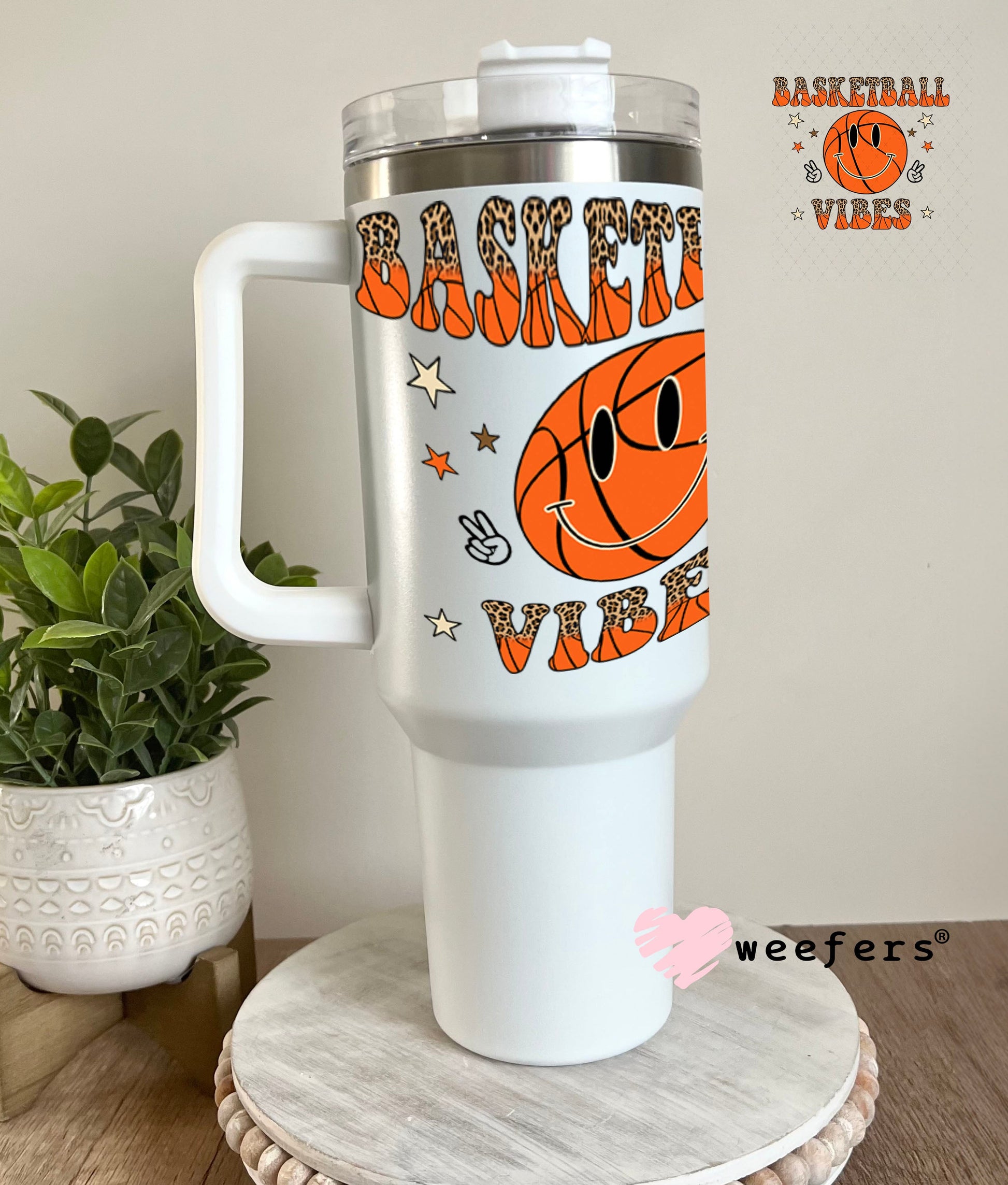 UV DTF Decal - Basketball Vibes 40oz Tumbler Weefers