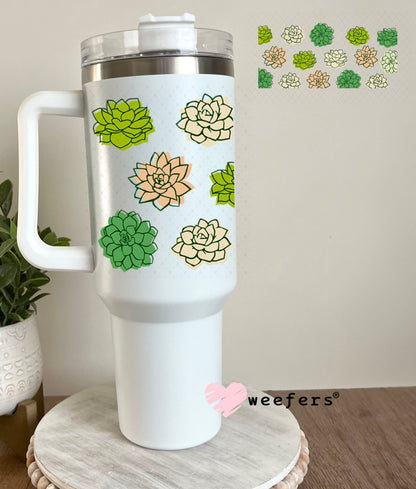 UV DTF Cup Wraps - Succulents 40oz Tumbler Weefers