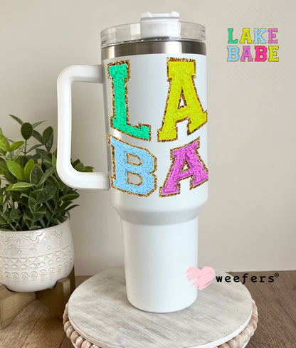 UV DTF Decal - Faux Chenille Lake Babe 40oz Tumbler Weefers