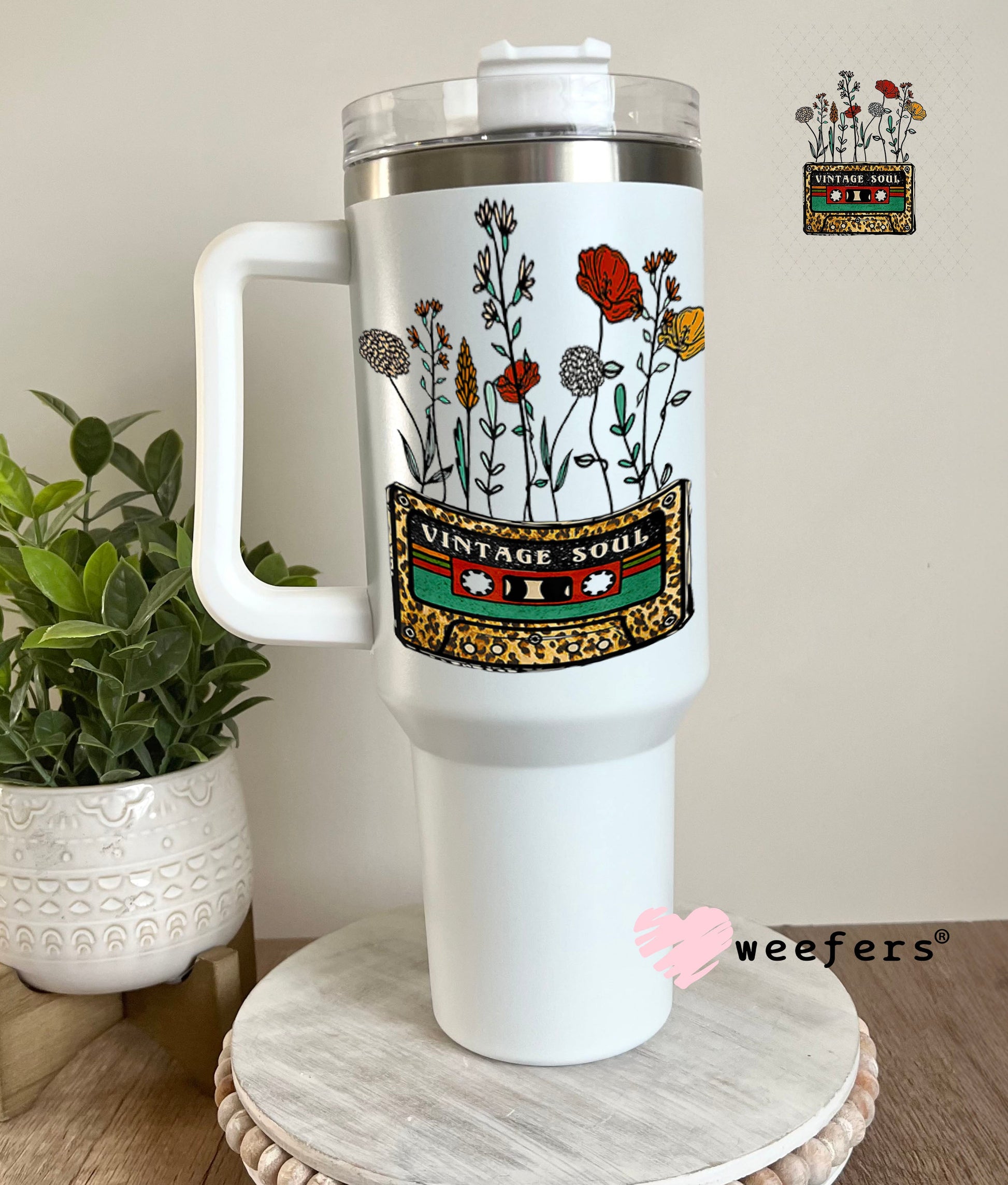 UV DTF Decal - Vintage Soul Cassette 40oz Tumbler Weefers