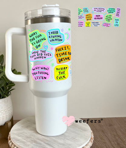 UV DTF Cup Wraps - Mom Vacabulary Vulgar 40oz Tumbler Weefers