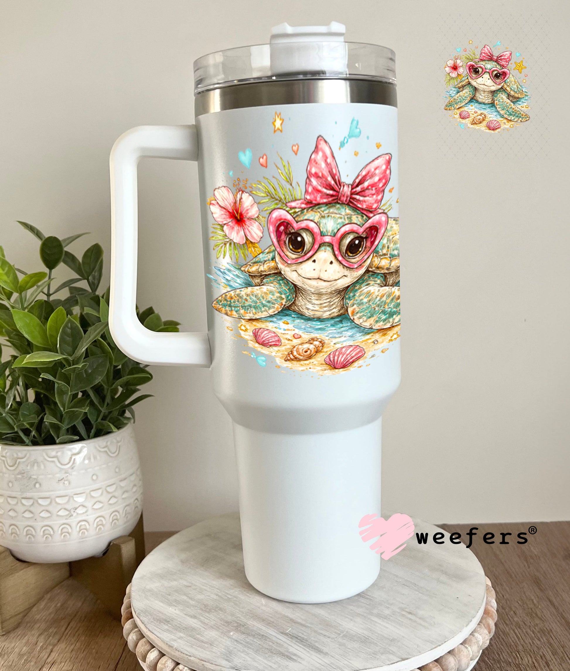 UV DTF Decal - Sweet Sea Turtle 40oz Tumbler Weefers