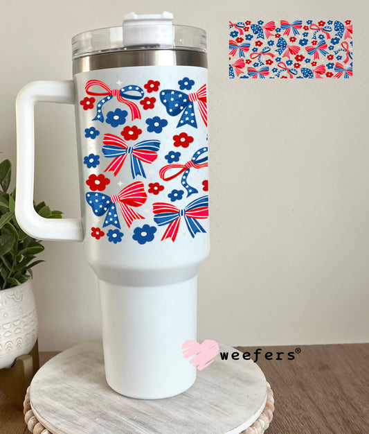UV DTF Cup Wraps - 4th of jUly Bows 40oz Tumbler Weefers