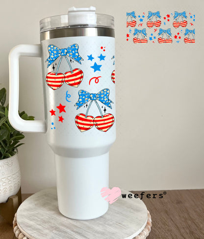 UV DTF Cup Wraps - USA Cherry Bows 40oz Tumbler Weefers