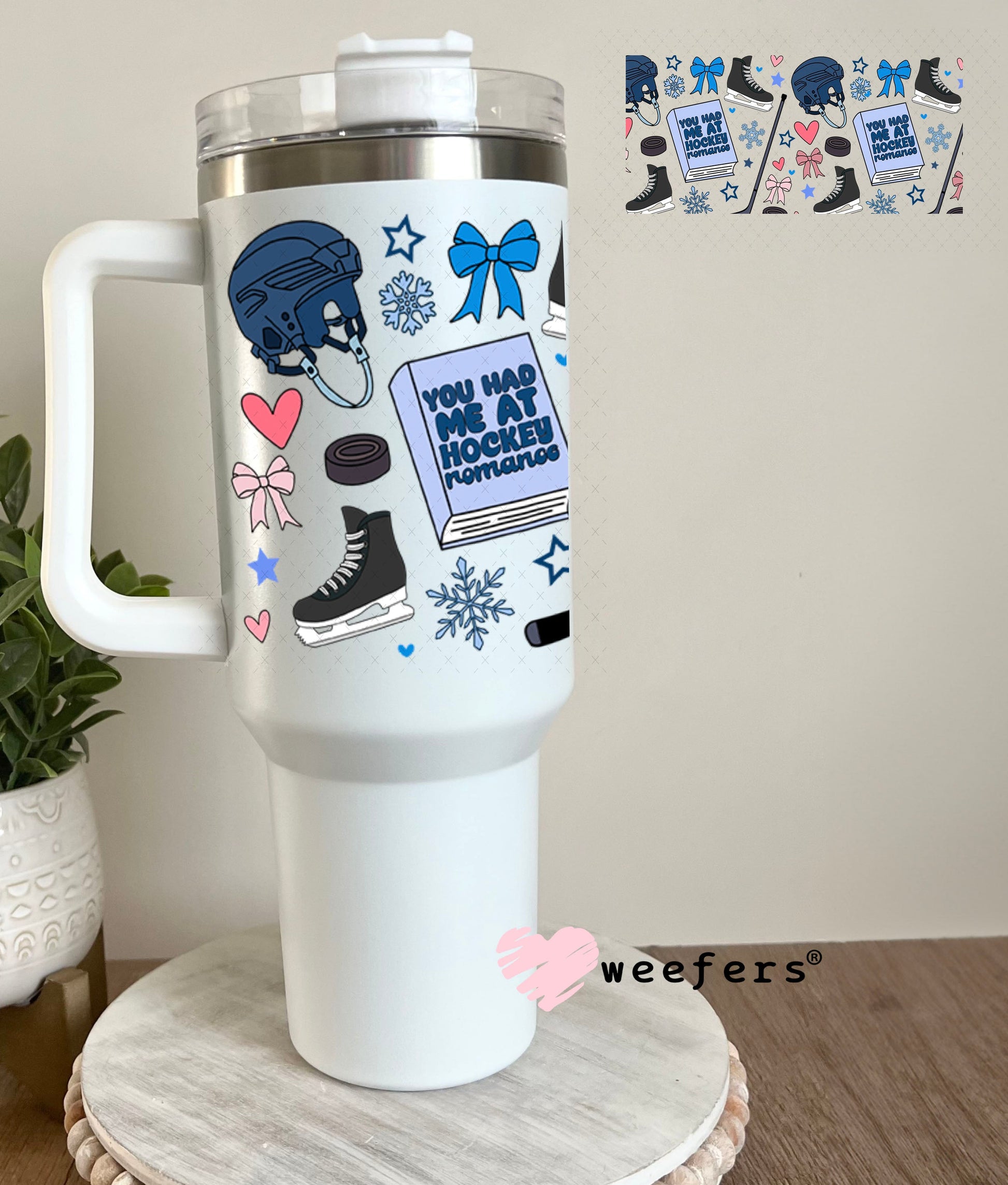 UV DTF Cup Wraps - Hockey Romance 40oz Tumbler Weefers