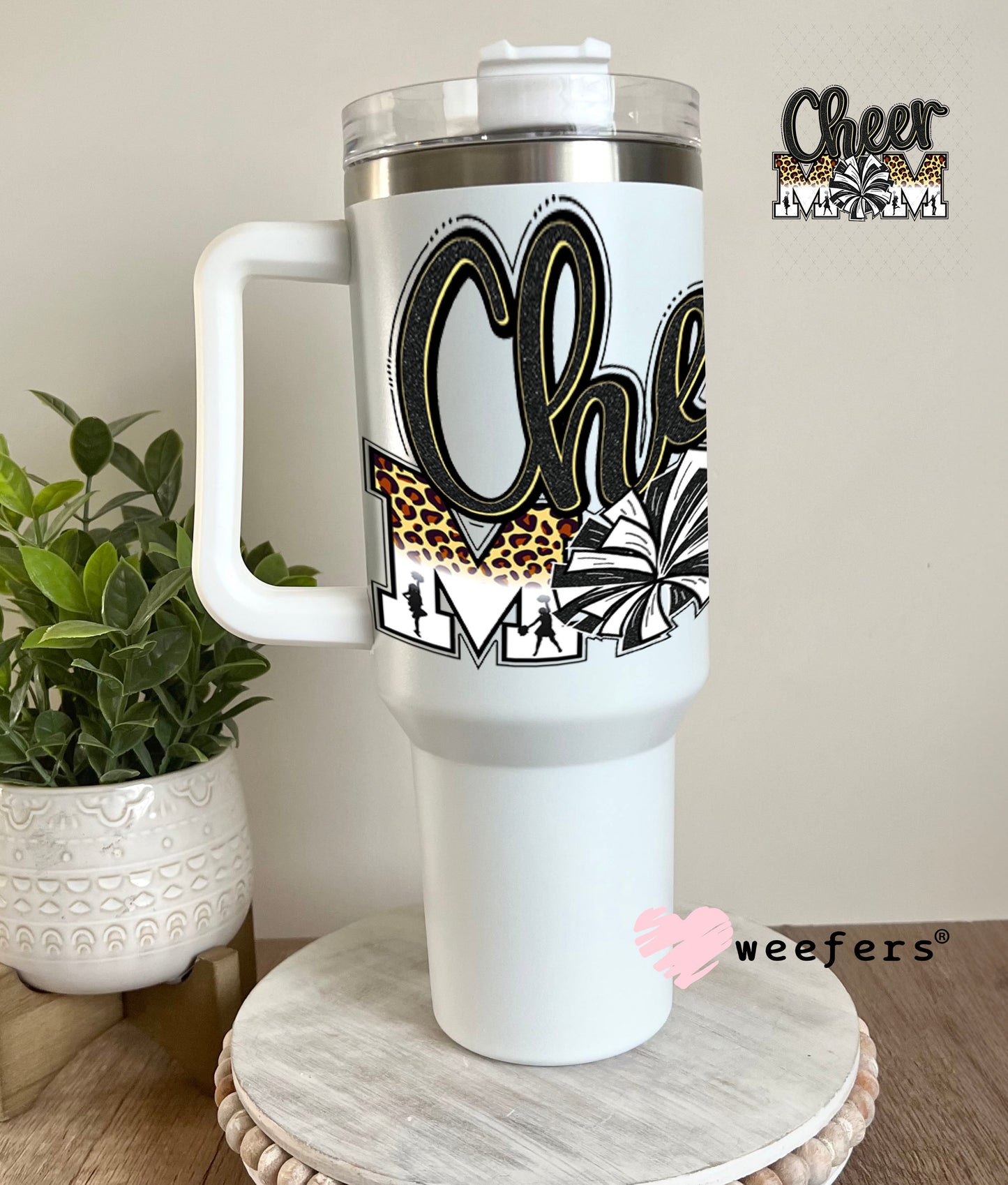 UV DTF Decal - Cheer Mom 40oz Tumbler Weefers