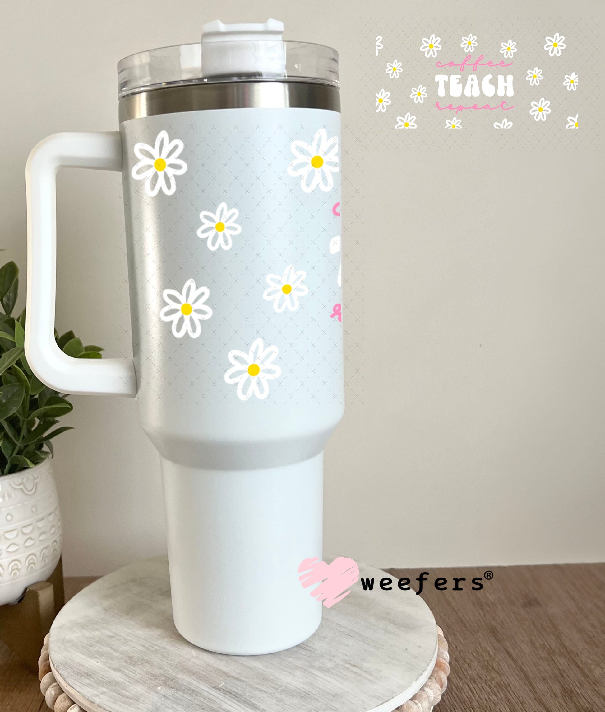 UV DTF Cup Wraps - Coffee Teach Repeat 40oz Tumbler Weefers