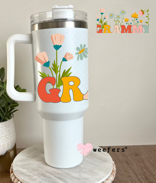 UV DTF Cup Wraps - Grammy Flowers 40oz Tumbler Weefers