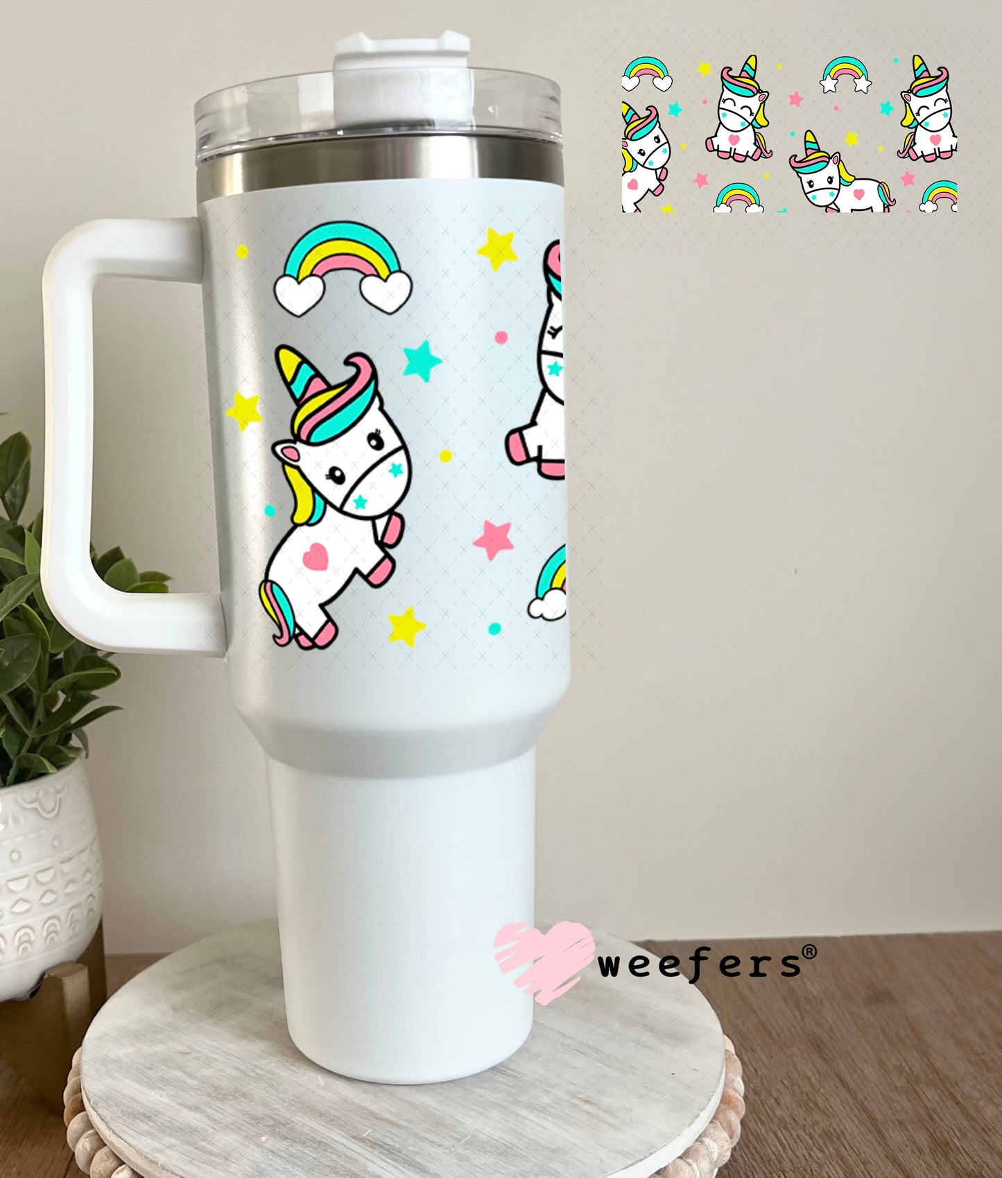 UV DTF Cup Wraps - Unicorn Friends 40oz Tumbler Weefers