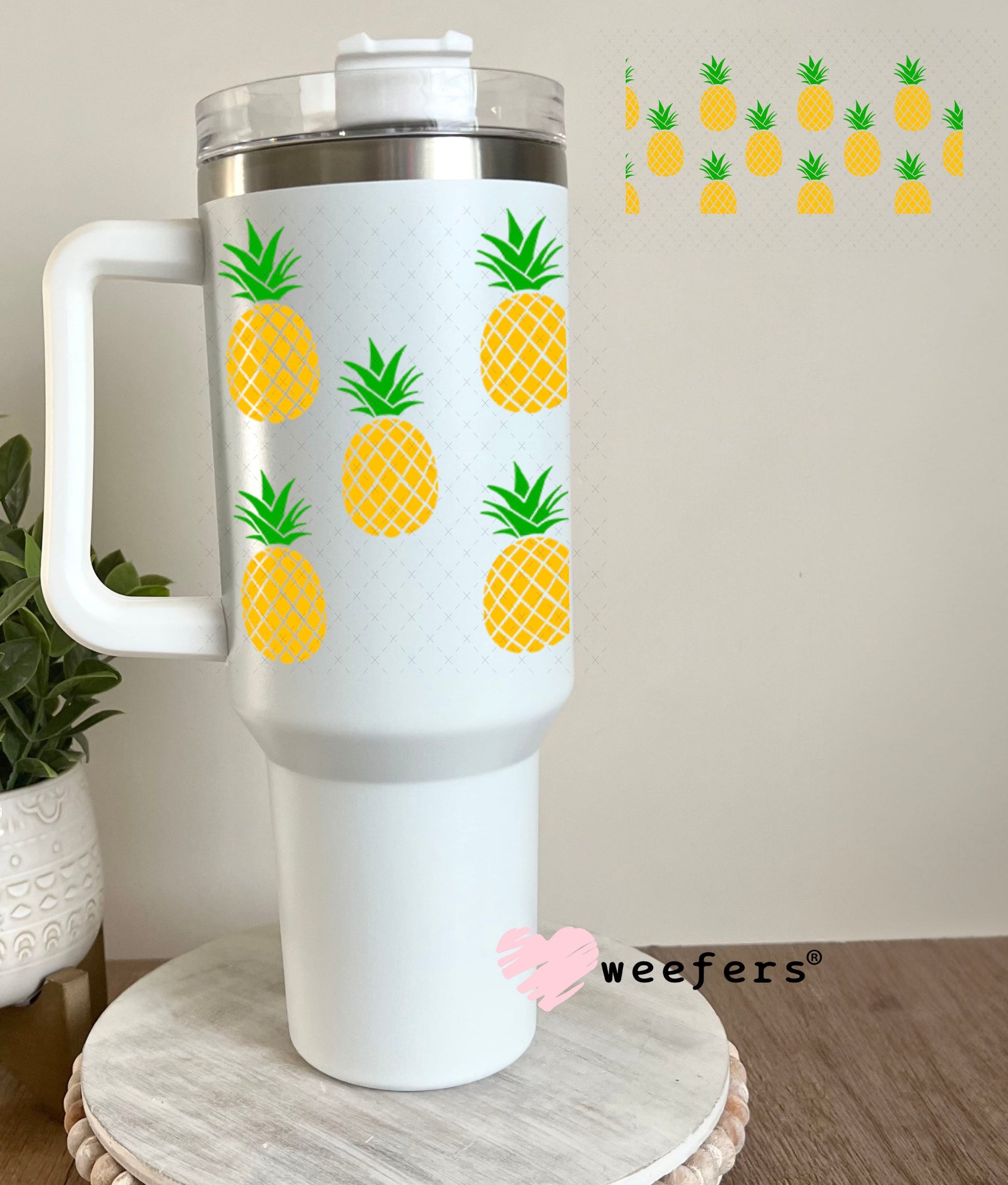 UV DTF Cup Wraps - Pineapples 40oz Tumbler Weefers
