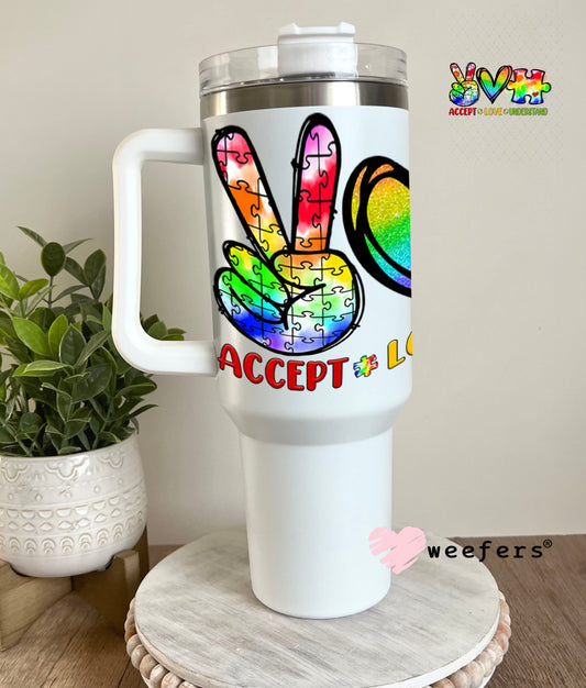 UV DTF Decal - Accept Love Understand Autism 40oz Tumbler Weefers