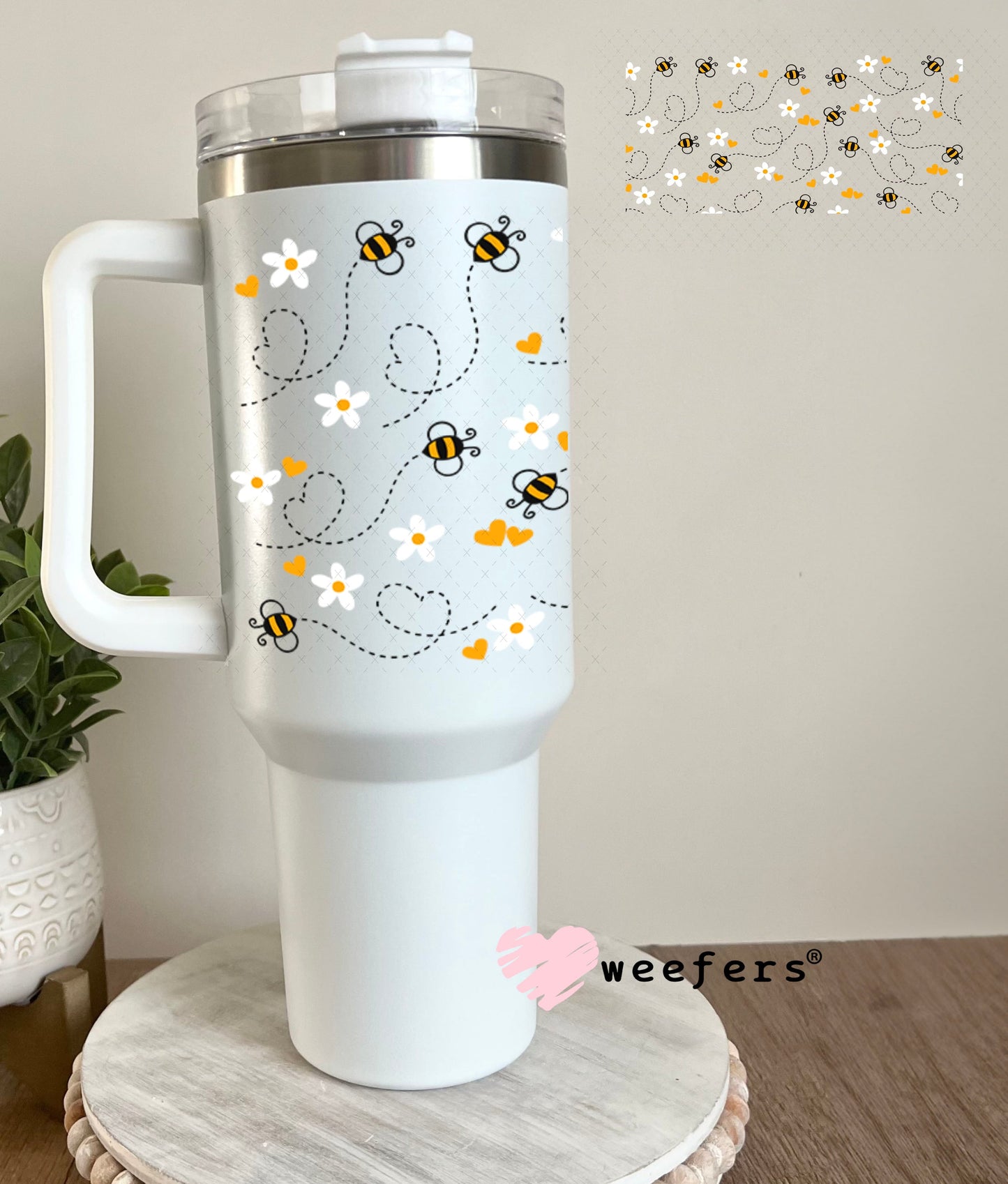 UV DTF Cup Wraps - Busy Bees 40oz Tumbler Weefers