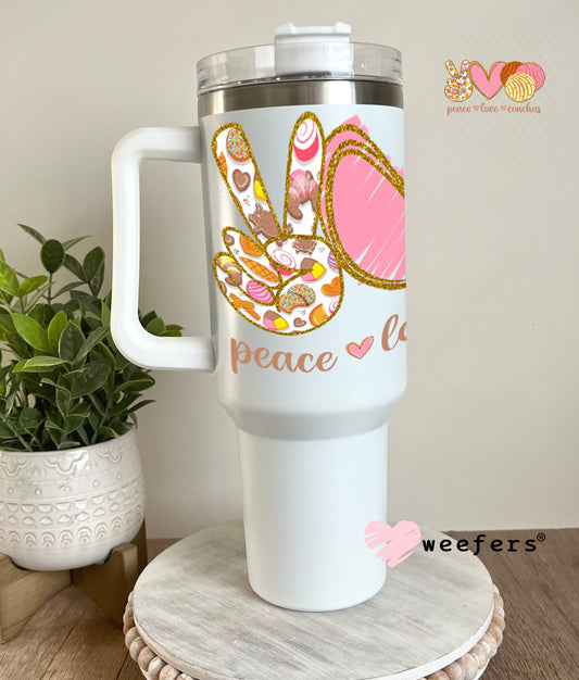 UV DTF Decal - Peace Love Conchas 40oz Tumbler Weefers