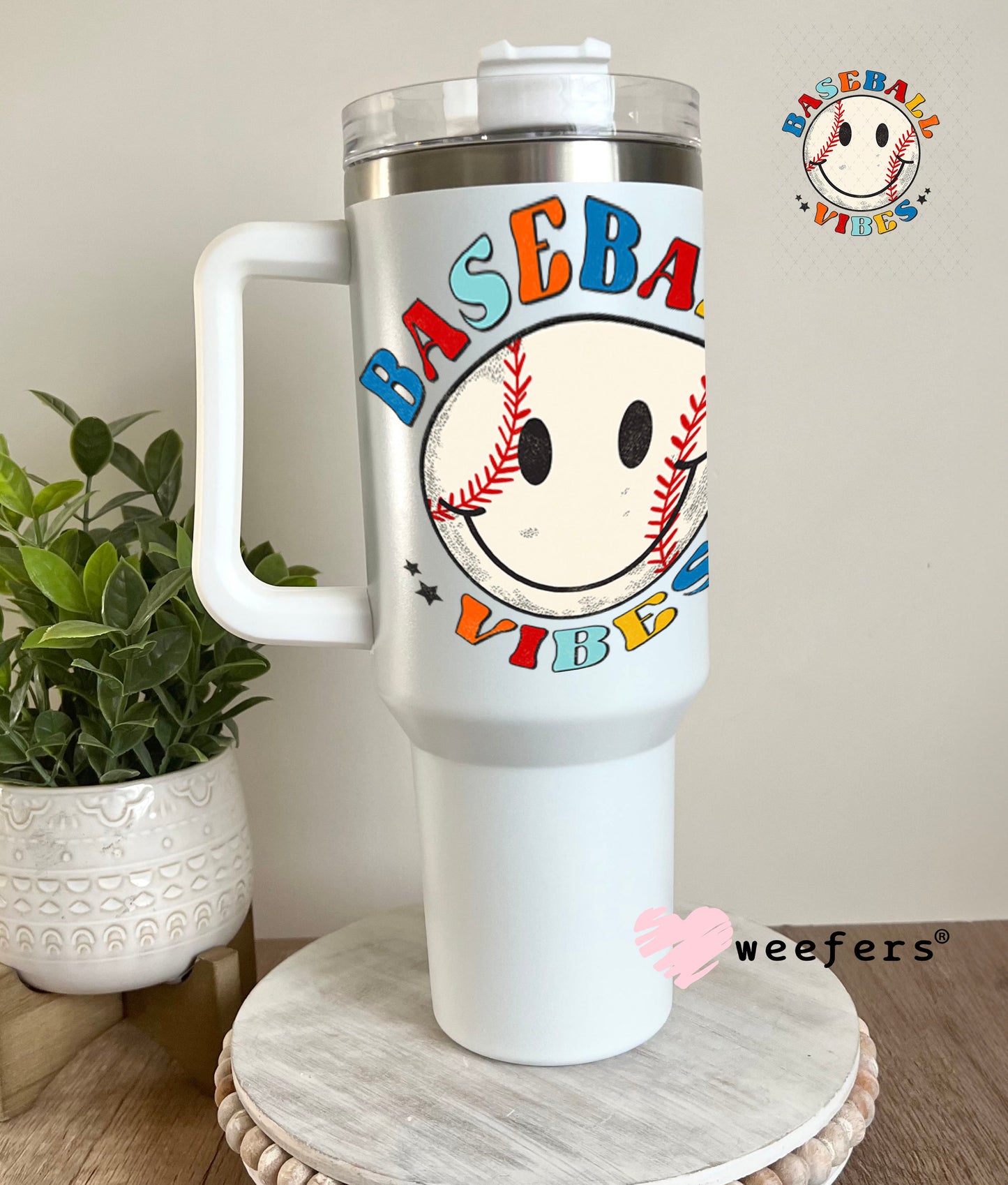 UV DTF Decal - Baseball Vibes 40oz Tumbler Weefers