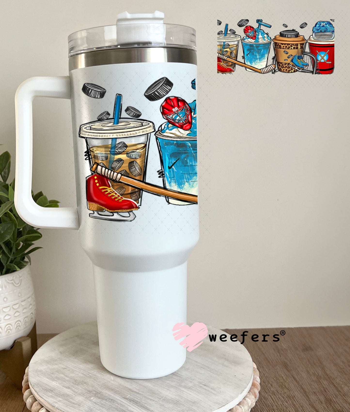 UV DTF Cup Wraps - Hockey Coffee 40oz Tumbler Weefers