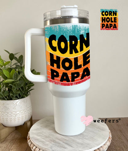 UV DTF Decal - Corn Hole Papa 40oz Tumbler Weefers