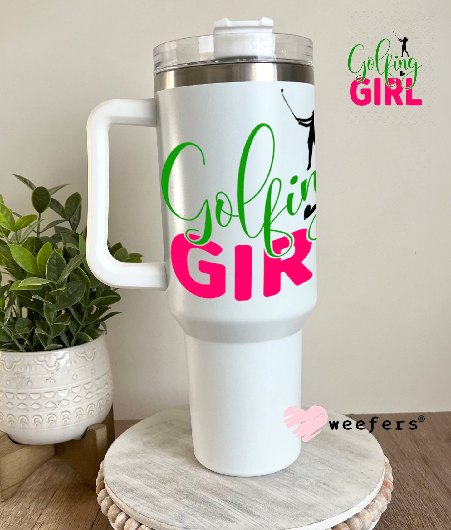 UV DTF Decal - Golfing Girl 40oz Tumbler Weefers
