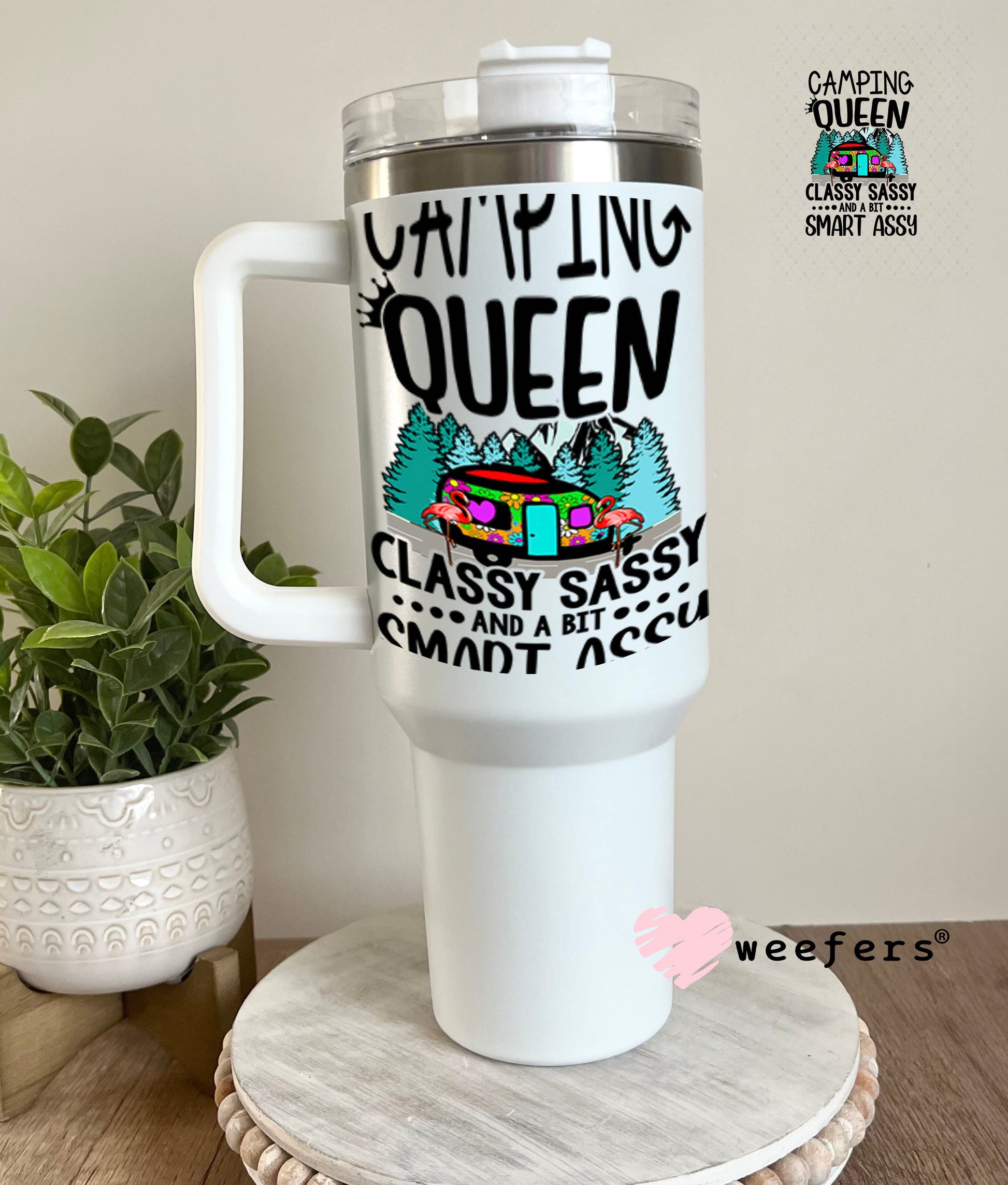 UV DTF Decal - Camping queen 40oz Tumbler Weefers