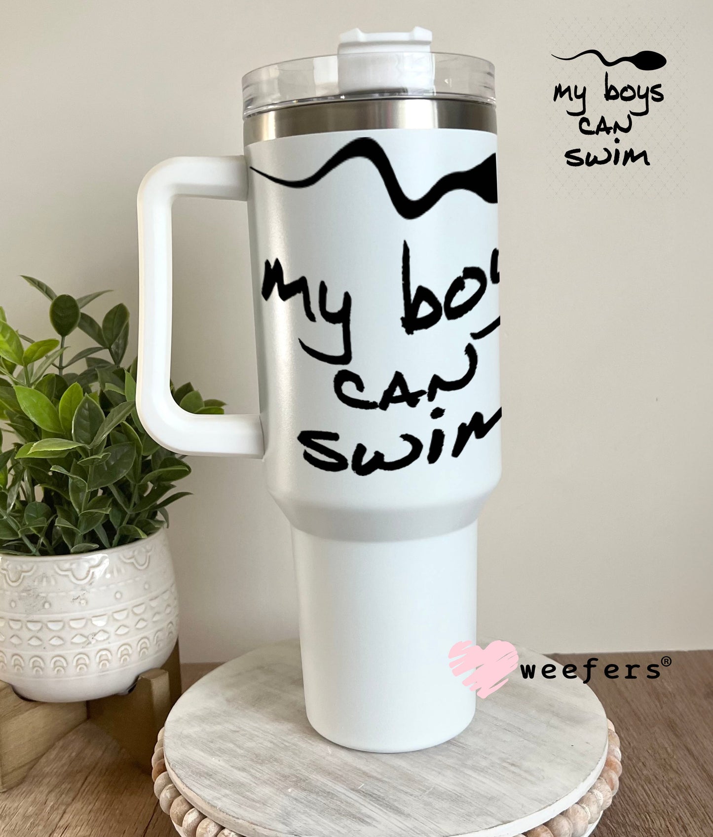 UV DTF Decal - My Boys Can Swim Pregnancy Announcement 40oz Tumbler Weefers