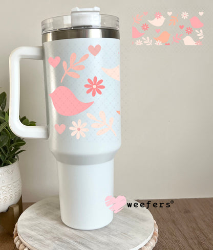 UV DTF Cup Wraps - Birds and Flowers 40oz Tumbler Weefers