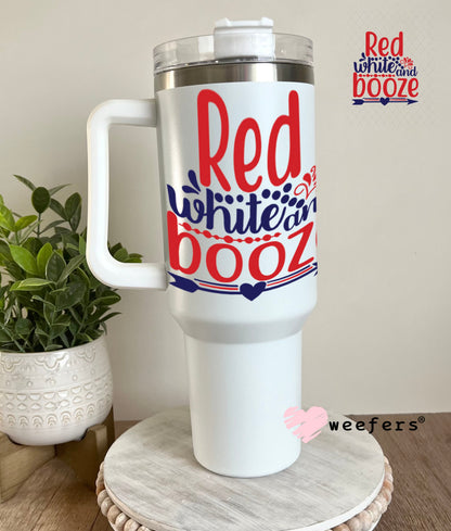 UV DTF Decal - Red White and Booze 40oz Tumbler Weefers