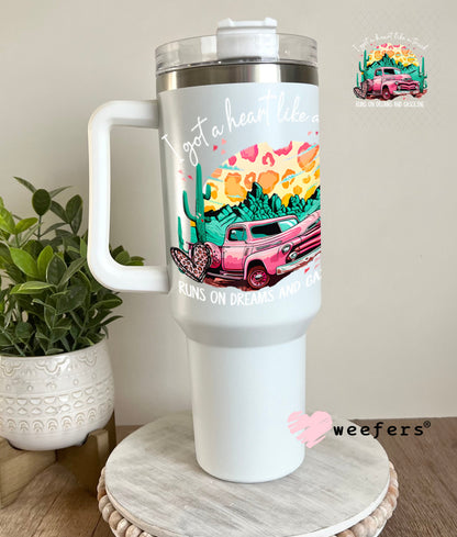 UV DTF Decal - Heart Like a Truck 40oz Tumbler Weefers