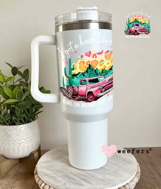 UV DTF Decal - Heart Like a Truck 40oz Tumbler Weefers