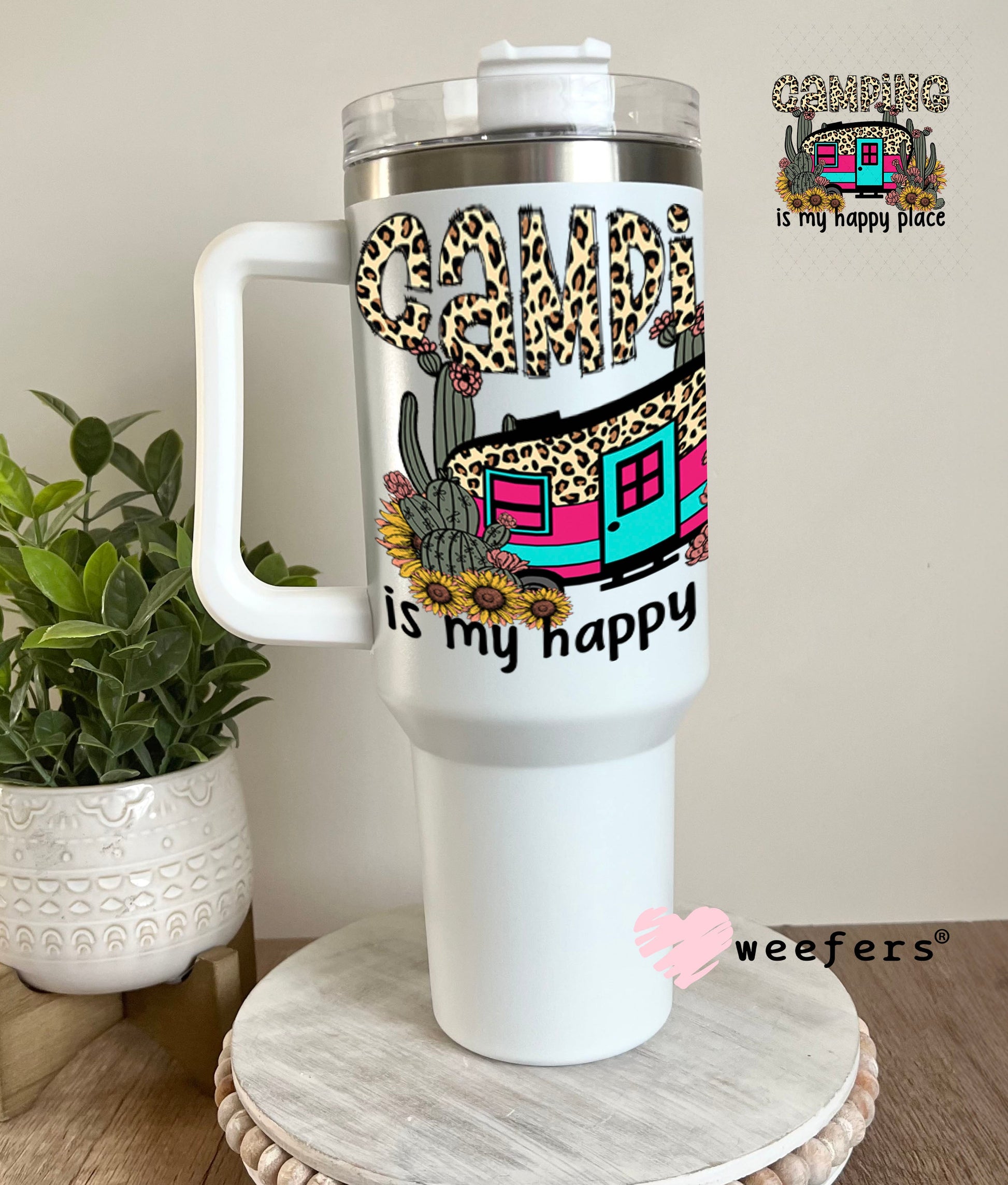UV DTF Decal - Camping is My Happy Place 40oz Tumbler Weefers
