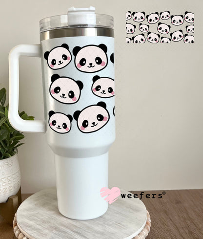 UV DTF Cup Wraps - Panda Bear Heads 40oz Tumbler Weefers