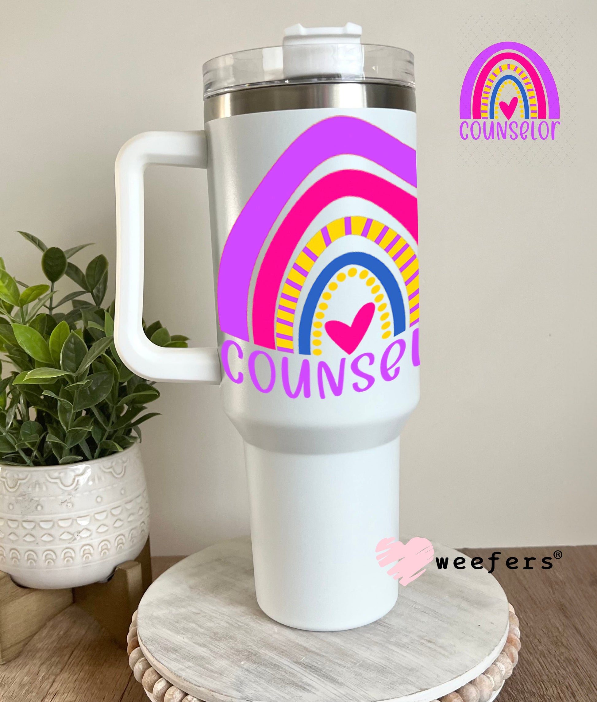 UV DTF Decal - Counselor Rainbow 40oz Tumbler Weefers