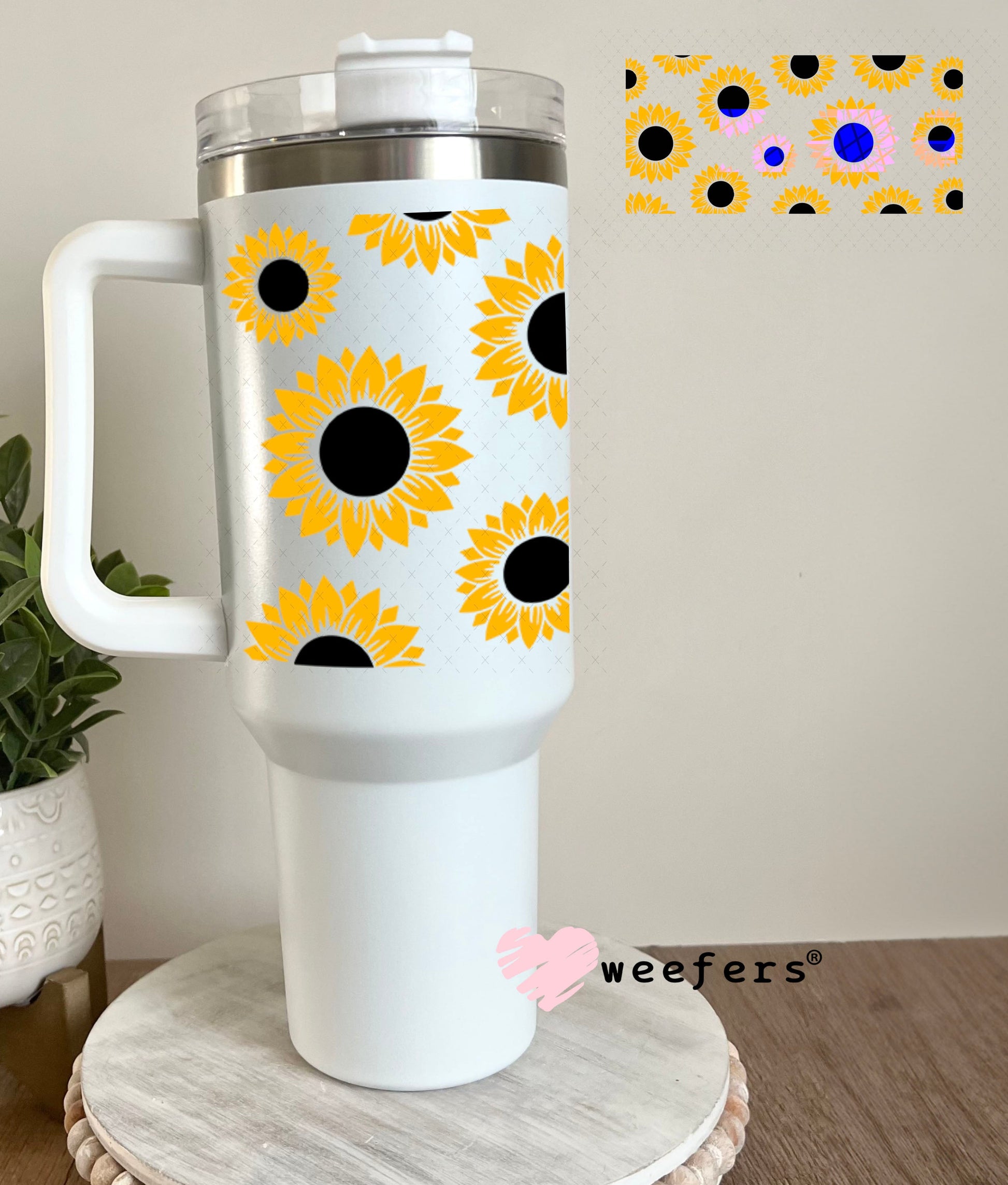 UV DTF Cup Wraps - Sunflowers 40oz Tumbler Weefers