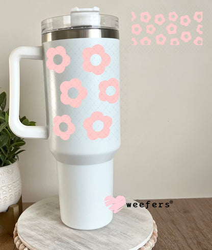 UV DTF Cup Wraps - Blush Daisies 40oz Tumbler Weefers