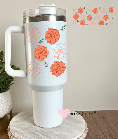 UV DTF Cup Wraps - Peach Succulent 40oz Tumbler Weefers