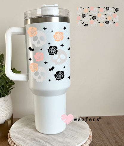 UV DTF Cup Wraps - Grey and Pink Skully 40oz Tumbler Weefers