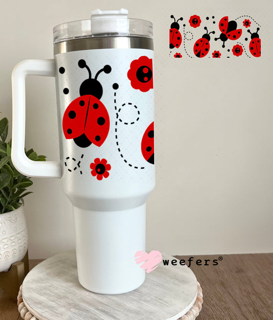 UV DTF Cup Wraps - Red Lady Bugs 40oz Tumbler Weefers