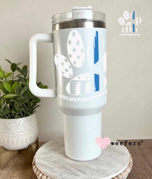 UV DTF Decal - Blue Paws Matter Police 40oz Tumbler Weefers