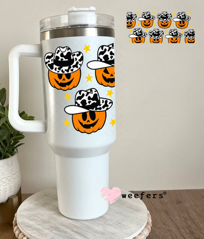 UV DTF Cup Wraps - Cowboy Pumpkins 40oz Tumbler Weefers