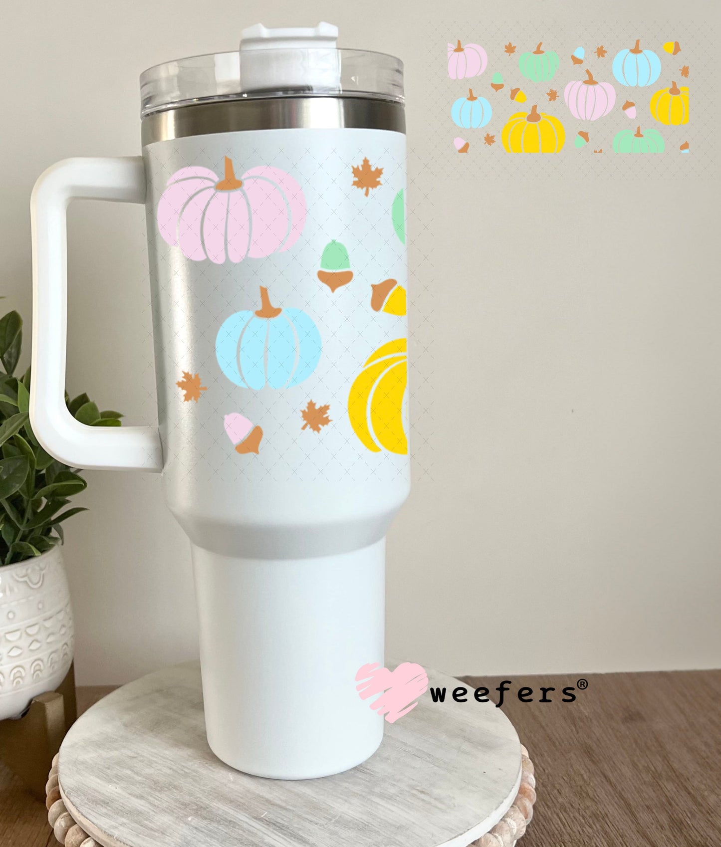 UV DTF Cup Wraps - Colorful Pumpkins 40oz Tumbler Weefers