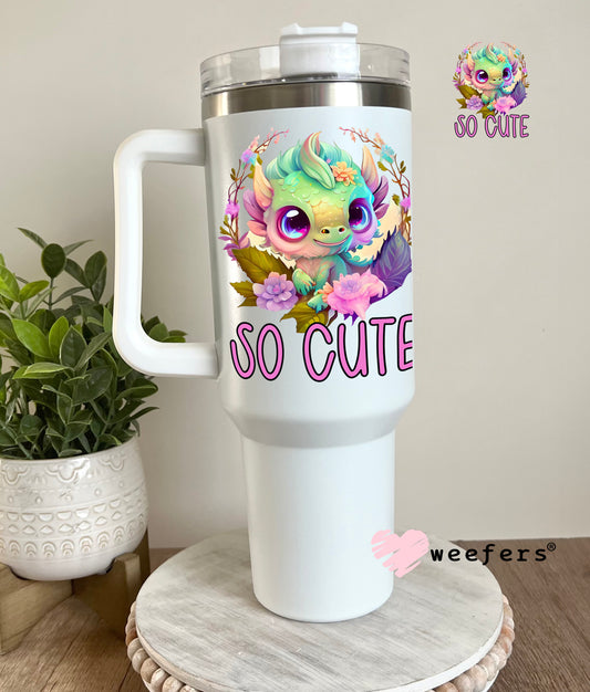 So Cute Dragon UV DTF Decal 40oz Tumbler Decal Weefers