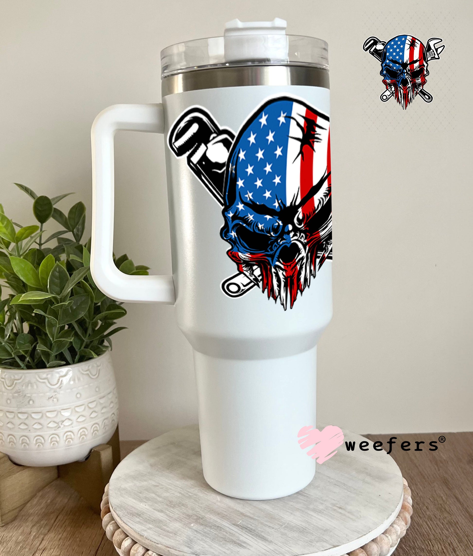 UV DTF Decal - Punisher Plumber 40oz Tumbler Weefers